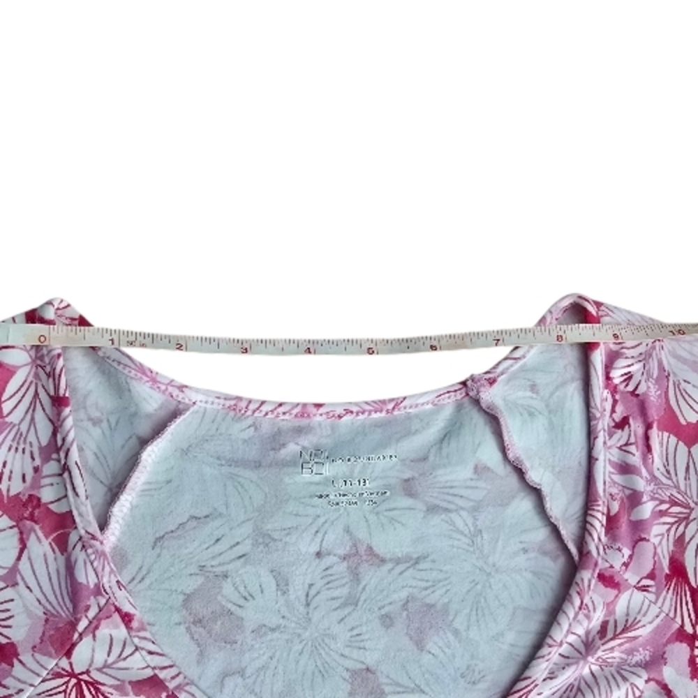 NOBO No Boundaries Pink Floral Tiered Mini Dress L (11-13) V-Neck Casual - Picture 10 of 15